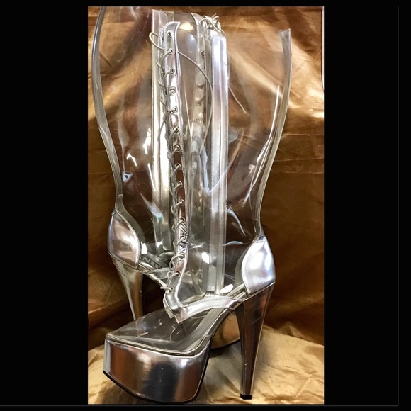 silver boots size 11